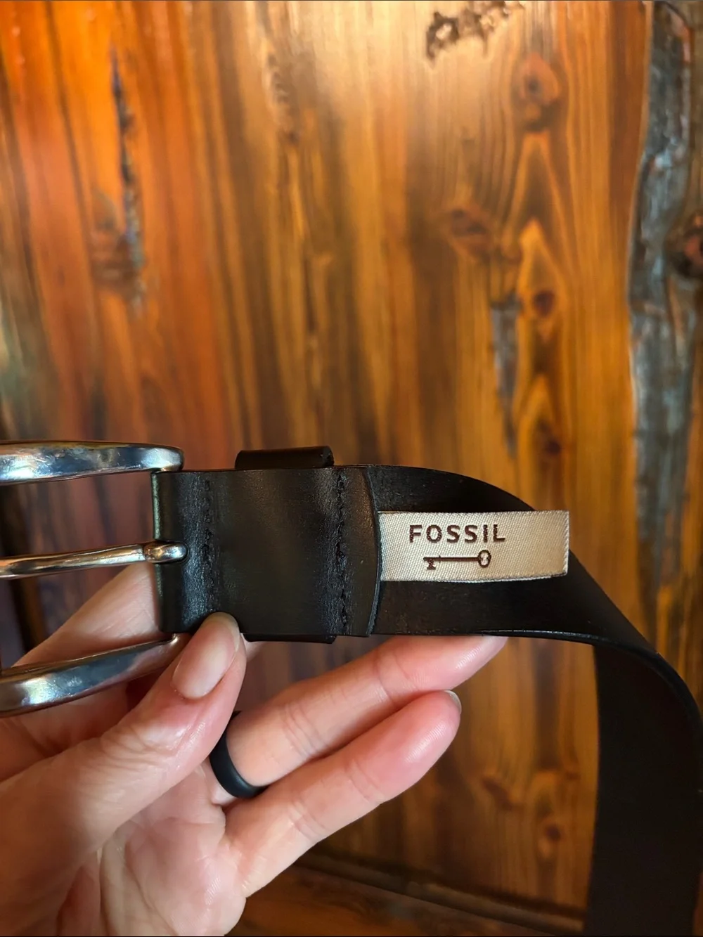 Fossil Genuine Leather Black Belt